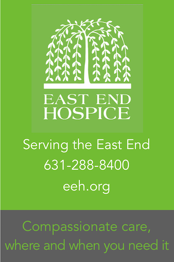 East End Hospice vertical business card.